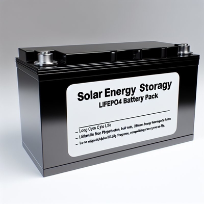 Solar Energy Storage LiFePO4 Battery Pack with Long Cycle Life and Lithium Iron Phosphate
