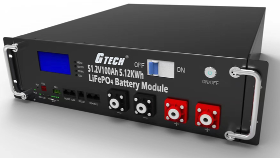 Rack Mounted Lifepo4 Battery Pack 51.2V 100AH Rechargeable